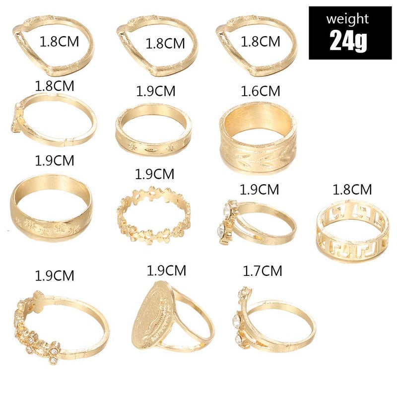 CSIYANJRY99 Gold Finger Rings for Women,Gold Knuckle Rings Set for Women Boho Vintage Finger Jewelry Stackable Midi Rings Multiple Rings Bulk Pack - Image 4
